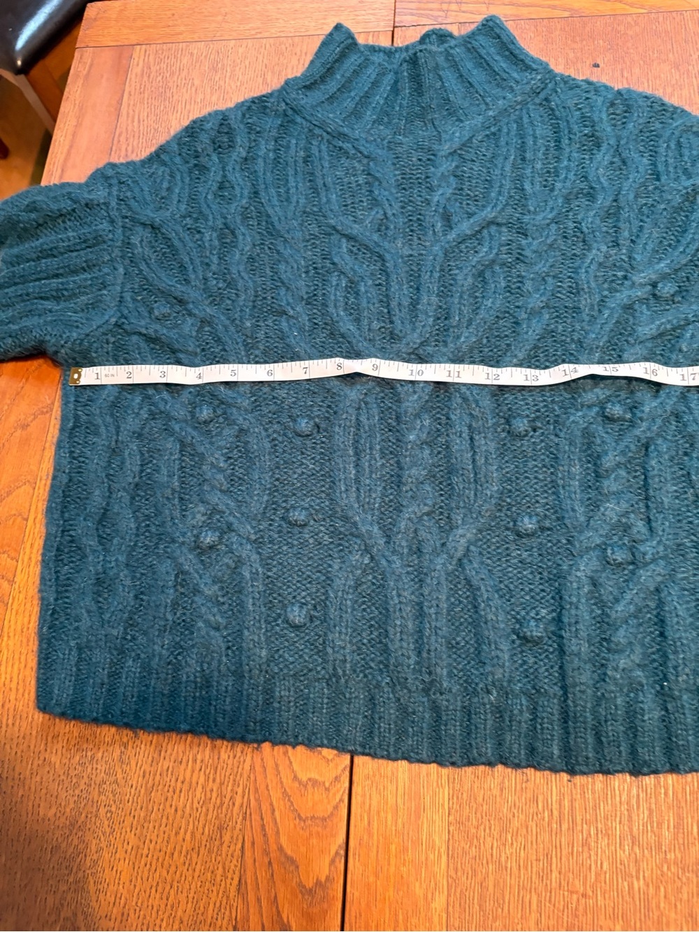 Vince Teal Cable Knit Turtleneck Sweater - Picture 8 of 8